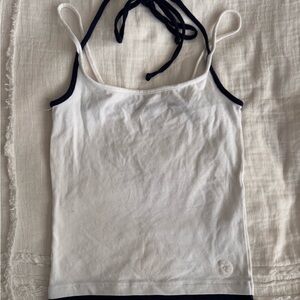 Urban Outfitters White Tank with Navy Trim